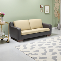 Ensemble de canapés deux places en cuir véritable de luxe, haute qualité, avec revêtement élégant pour salon de villa