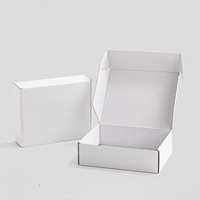 Boîtes d'expédition en carton ondulé blanches pour bijoux, bagues et cadeaux, avec logo, format avion