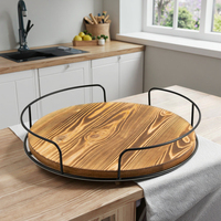 12,5 Zoll rustikale Holz Lazy Susan Cabinet Turntable Organizer Tischplatte Aufbewahrung stablett für Küche Bad Eitelkeit Couch tisch