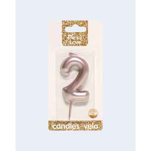 Party <b>Love</b> <b>Candles</b> Number 2 Rose Gold 6cm Birthday <b>Candle</b> - Product Image 3