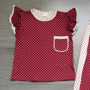 Preordine GSPO2329MZ Set all'Ingrosso per Bambini con Camicia a Maniche Corte con Tasche e Pantaloni a Pois, Outfit per Bambine e Neonati, Abbigliamento Rosso - Product Image 6