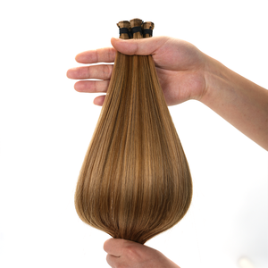 Nueva extensión <span class=keywords><strong>de</strong></span> cabello humano natural virgen tejida a mano, la más vendida, se puede cortar sin que se caiga, ligera e <span class=keywords><strong>invisible</strong></span> - Product Image 4