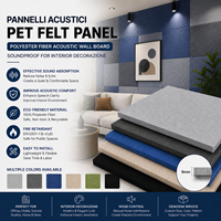 Paneles Acústicos Modernos de Fieltro PET, Fibra de Poliéster, Modelo 3D, Alta Reducción de Ruido (0.85), Insonorización para Interiores de Hogar y Oficina