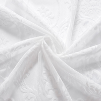 Rideaux en dentelle bohème vintage, élégants, à motifs floraux, ivoire/crème, transparents, à passe-tringle, pour la protection de l'intimité et la filtration de la lumière dans la chambre