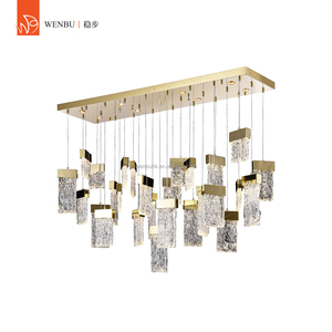 Lustre rond de luxe en acier inoxydable de haute qualité, verre artisanal - Product Image 1