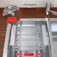 Égouttoir à vaisselle réglable en acier inoxydable pour évier de cuisine