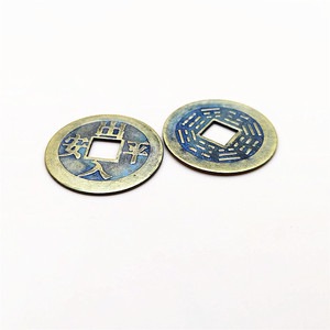 Pièces de monnaie en bronze antique de 23 mm de diamètre, répliques de caractères chinois, cadeau porte-bonheur, objet de collection culturel, bijou - Product Image 4