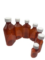 Vente en gros de flacons en PET de 8 oz pour sirop contre la toux, médicament liquide sur ordonnance, avec bouchon résistant aux enfants