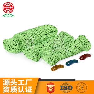 Ronsun 4Mm Fluorescent Green Reflective Tent <b>Rope</b> Outdoor <b>Guy</b> Lines With Aluminum <b>Rope</b> Clips - Product Image 4