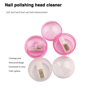 Sunshine Nail Drill Bits Limpieza <span class=keywords><strong>Precio</strong></span> al por mayor Nail Metal Brush y Soft Brush Nail Polish Cleaner Tools - Product Image 2