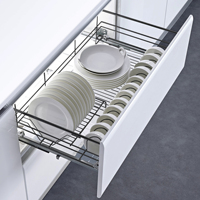 Atacado aço inoxidável Elevador Cesta Cesta De Levantamento Armário de cozinha Puxe para baixo stragoe Basket Pull Out Dish Rack