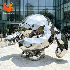 Escultura Geométrica de Acero Inoxidable Pulido, Ensamblaje Personalizado, para Decoración Comercial Interior/Exterior - Product Image 1