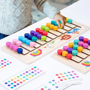 Juego de Laberinto de Madera de 12 Colores para el Pensamiento Lógico, Juego Educativo Temprano Montessori, Entrenamiento de Concentración, Juguetes Interactivos para Padres e Hijos - Product Image 5