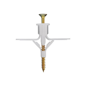 Cheville d'expansion papillon pour cloison sèche, vis métrique de qualité A, zincée, pour fixation à marteau - Product Image 1