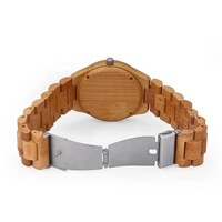 Jam tangan kayu bambu kerajinan tangan dengan Logo kustom desain Digital dan Dial kaca asli grosir pabrik jam tangan kayu