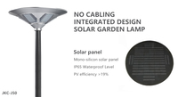 Lampe solaire de jardin LED 50W en silicium monocristallin avec batterie LiFePO4, étanche IP65, angle de faisceau 360°, en alliage d'aluminium, télécommande