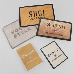 Biểu Tượng Tùy Chỉnh Dệt Nhãn Damask Đồng Bằng Gấp Satin Kết Cấu May May Cổ Kích Thước Dệt Nhãn Cho Quần Áo - Product Image 3