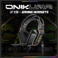 Casque de jeu filaire 2026 en promotion avec éclairage RGB pour l'e-sport, casque de jeu pour ordinateur avec son 7.1 et basses profondes X13