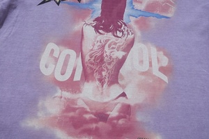 T-shirt vintage surdimensionné pour <span class=keywords><strong>homme</strong></span>, effet délavé |   T-shirt streetwear avec motif d'étoile tatouée personnalisé, coton lourd de haute qualité - Product Image 5