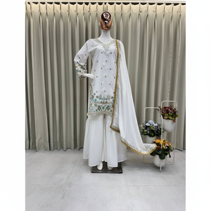 Hermosa parte superior e inferior de fiesta con Dupatta Talla XL - Product Image 1