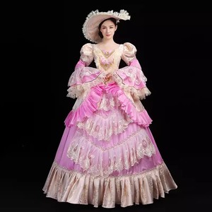 Robe de soirée victorienne élégante rose vert florale Renaissance Costume long médiéval <span class=keywords><strong>Marie</strong></span> <span class=keywords><strong>Antoinette</strong></span> princesse Rococo pour femmes - Product Image 3