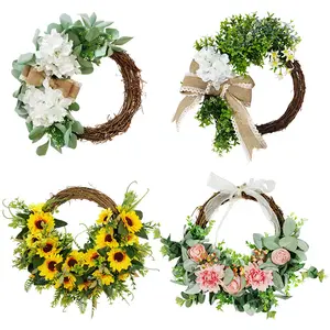 Nuevo diseñador de moda coronas de flores artificiales para otoño pared hogar DIY piso jardín Oficina boda decoración