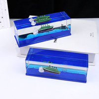 Article tendance TikTok : Ornement de bureau flottant en forme de bateau iceberg sablier liquide créatif, cadeau pour étudiant, modèle SY159