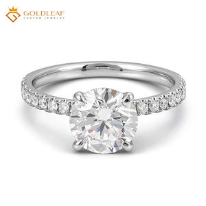 Bague de fiançailles classique en or blanc avec diamant de laboratoire rond brillant Goldleafgem DEF VVS 2 carats, certifié IGI, pour anniversaire - Product Image 3