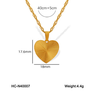 จี้สร้อยคอสแตนเลสชุบทอง 18K ป้องกันการแพ้ เหมาะสำหรับผู้หญิง สวมใส่ได้ทุกวัน ขายส่งเครื่องประดับแฟชั่น - Product Image 6