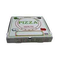 Ensemble de carton de papier kraft biodégradable populaire boîte d'emballage de pizza de restaurant de restauration rapide surface vernie emballage alimentaire de qualité supérieure