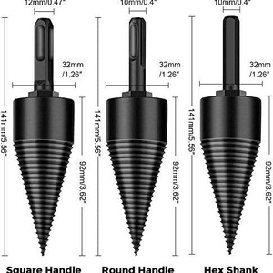 Broca dividida para leña con vástago triangular negro para <span class=keywords><strong>taladro</strong></span> eléctrico - Product Image 3