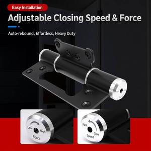 Bisagra de Bandera Hidráulica de Cierre Suave de 5 Pulgadas de Alta Resistencia, de Aleación de Aluminio Negro Mate, Sin Mortaja, con Amortiguación Silenciosa para Puertas de Madera de Hotel - Product Image 5