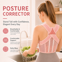 Correcteur de posture pour femmes, double brevet Q-BOND, coussin d'épaule sans couture de 2,5 mm, maille alvéolée pour la maison, le bureau et le quotidien