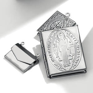 <span class=keywords><strong>Jésus</strong></span> Bible livre <span class=keywords><strong>Photo</strong></span> boîte en acier inoxydable prière cadeau Bible <span class=keywords><strong>Photo</strong></span> médaillon pendentif breloques pour bijoux à bricoler soi-même faisant collier - Product Image 5