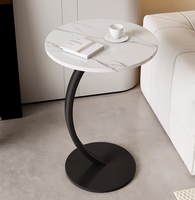 Table d'appoint ronde simple et compacte pour salon et salle à manger, idéale pour les petits appartements et maisons, table basse avec quelques coins
