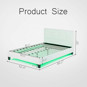 Double Size Single Size Twin Size <strong>Bed</strong> Designs Pu Leather <strong>Bed</strong> Furniture Soft <strong>LED</strong> <strong>Bed</strong> - Product Image 2