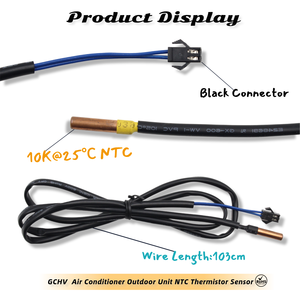 GCHV GIWEE 10K 25 ℃   Sonde de température NTC avec connecteur noir et fil intérieur bleu pour unité extérieure AC HVAe - Product Image 3