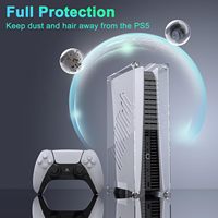 Protecteur de console de jeu PS5 Set de bouchons anti-poussière en silicone Organisateur de couverture anti-poussière en acrylique Cadeau Console d'édition de disque numérique