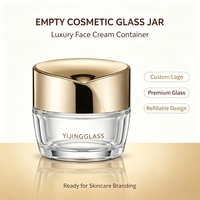 Pot en verre de luxe doré 80g pour crème, emballage cosmétique pour crème visage et crème contour des yeux avec logo personnalisé par électrolyse OEM ODM