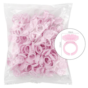 100 Pièces Anneaux de Colle en Forme de Fleur Jetables pour Faux Cils, Pigment de Tatouage et Outil d'Extension de Cils - Product Image 5