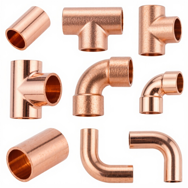 Welded Copper Pipe Fittings for 90-degree Elbow Bends of purple Copper Tubing Are Available for Customization