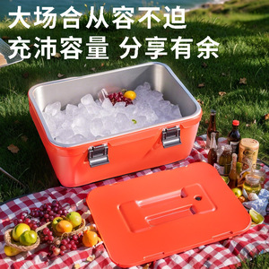 Bán Buôn Ngoài Trời Thép Không Gỉ Dã Ngoại Di Động Lớn Trà Sữa Cách Nhiệt Xô Phích Thực Phẩm Ấm Hơn Container Ice Mát Hộp - Product Image 3