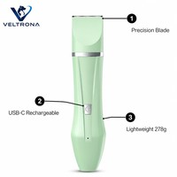 Tondeuse électrique pour animaux de compagnie vert menthe, rechargeable par USB-C, lame de précision, indicateur LED, légère (278 g), pour le toilettage des chiens et des chats