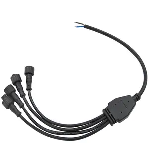 IP65 4 Way Cable Y Splitter Preto Impermeável Moldado Elétrico LED Strip Connector