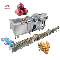 Uienreiniging Waxen En Verpakken Productielijn Droge Bladgroente Fruit Sorteren Snijdroogmachine
