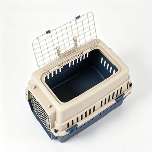 Cage de <span class=keywords><strong>transport</strong></span> aérien universelle pour <span class=keywords><strong>animaux</strong></span> de compagnie, double porte, style tendance, en plastique durable, ventilée, respirante, avec poignée portable, pour <span class=keywords><strong>avion</strong></span> - Product Image 1
