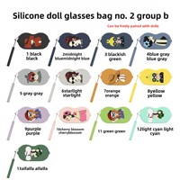Étui de rangement portable pour lunettes de soleil motif dessin animé, pochette en silicone incassable pour organisateur DIY, modèle CN D Groupe B