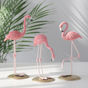 Bán buôn hồng Flamingo nhựa đồ trang trí Bắc Âu mô hình động vật cho văn phòng nhà Máy tính để bàn trang trí cho phòng khách trang trí - Product Image 3