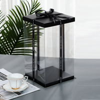 Boîte en plastique transparente PET personnalisée pour boîte à gâteau, conteneur d'emballage de cadeau de mariage pour présentation de nourriture et dessert
