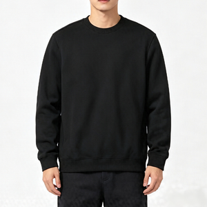 เสื้อสเวตเชิ้ตคอกลมสีน้ำเงินสำหรับผู้ชาย ทรงปกติ ผ้าฝ้าย 100% แบบสวมหัว สีพื้น แขนยาว น้ำหนัก 180 กรัม เหมาะสำหรับใส่ในฤดูใบไม้ร่วง - Product Image 2